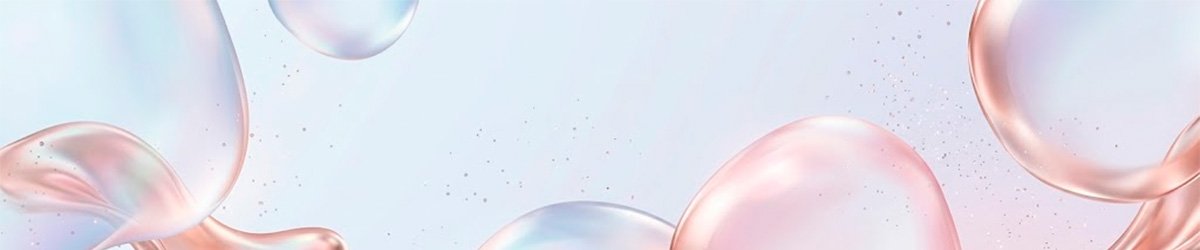 Fundo abstrato com bolhas translúcidas em tons de azul e rosa para Smart TV Philips