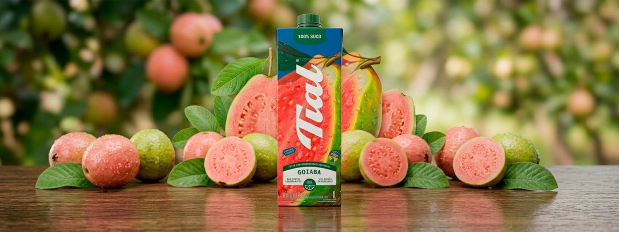 Suco Tial Goiaba em apresentação visual de destaque