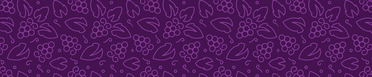 Padrão visual roxo cachos uva folhas identidade suco Tial Kids